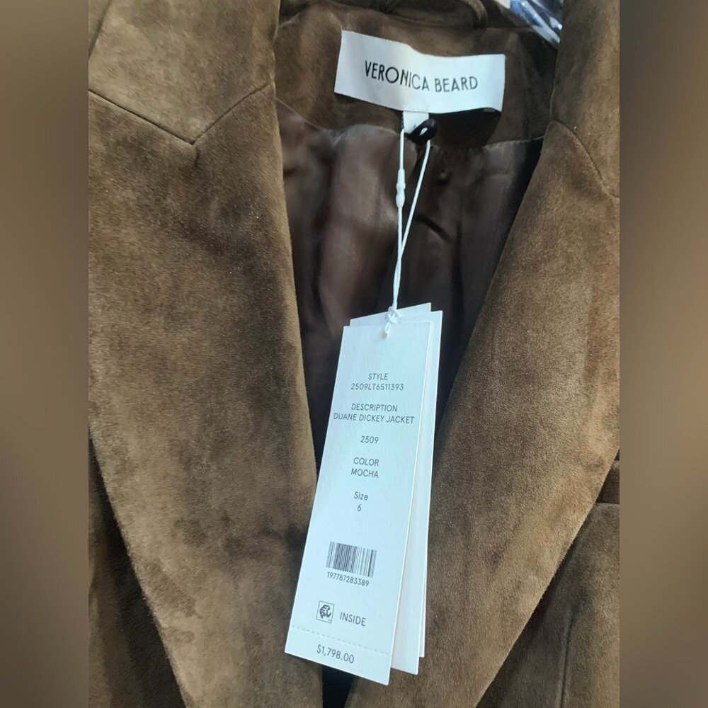 Veronica Beard Duane Suede Single-Breasted Dickey Jacket - Picture 7 of 11